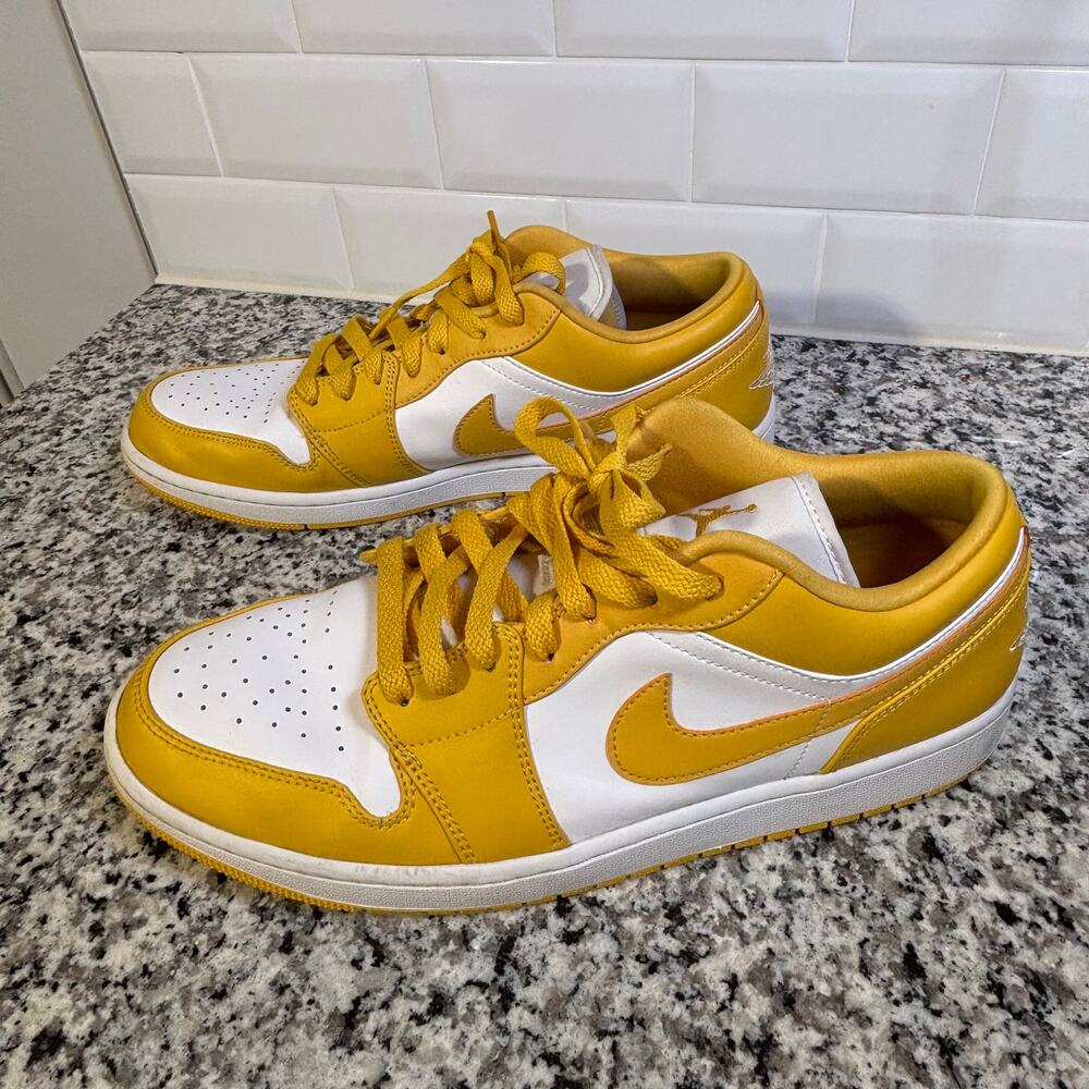 Nike Air Jordan 1 Low Pollen Yellow White Men’s Size 13 - Picture 6 of 11